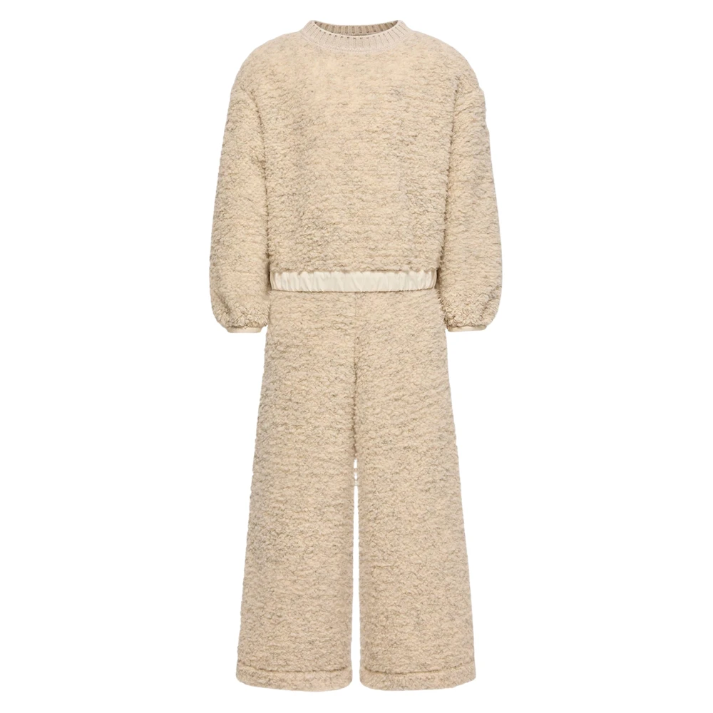 Moncler Enfant Girls Beige Teddy Fleece Trouser Set In - 8 Yrs - Image 5