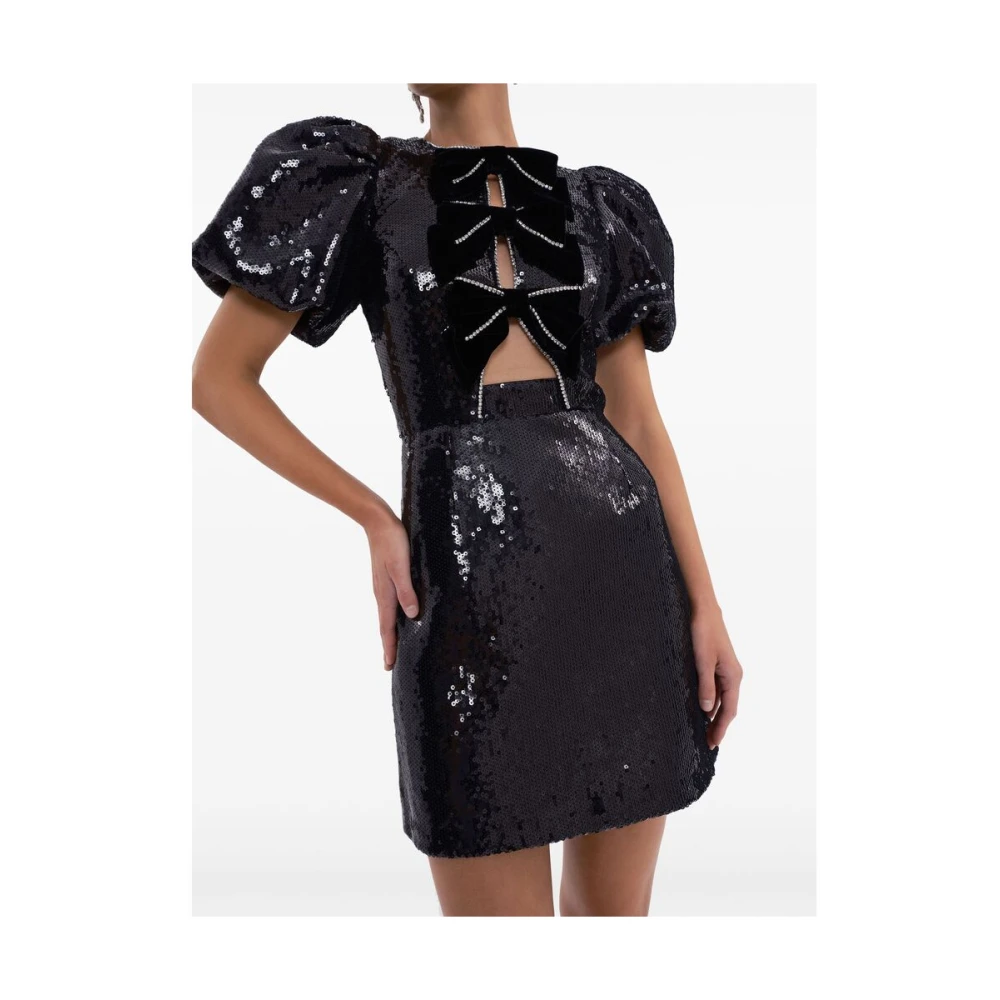 Rebecca Vallance Zwarte Paillet A-Lijn Jurk Black Dames