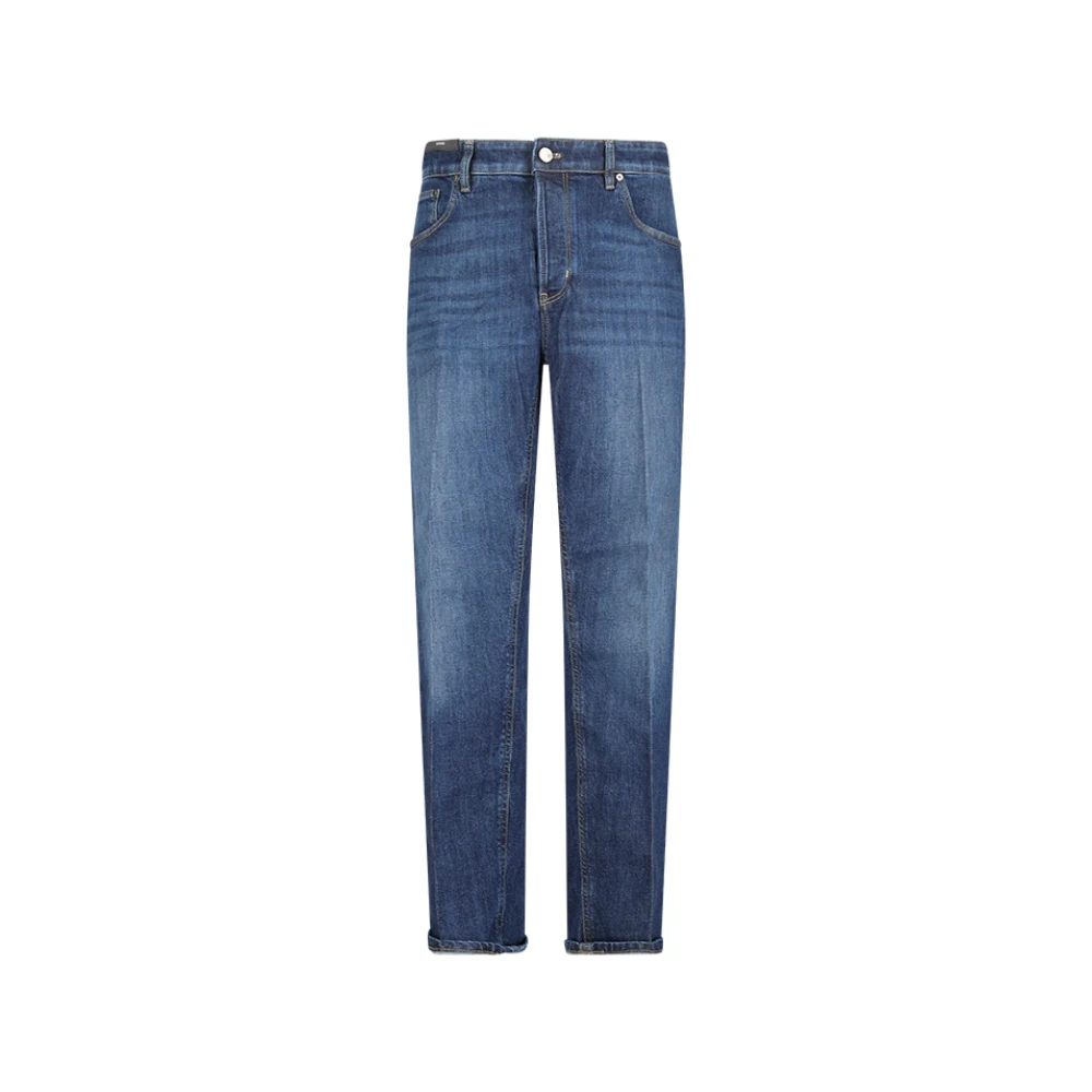 Pt Torino Men's Blue Slim Fit Jeans, W36, Lightened Effect Denim Jeans