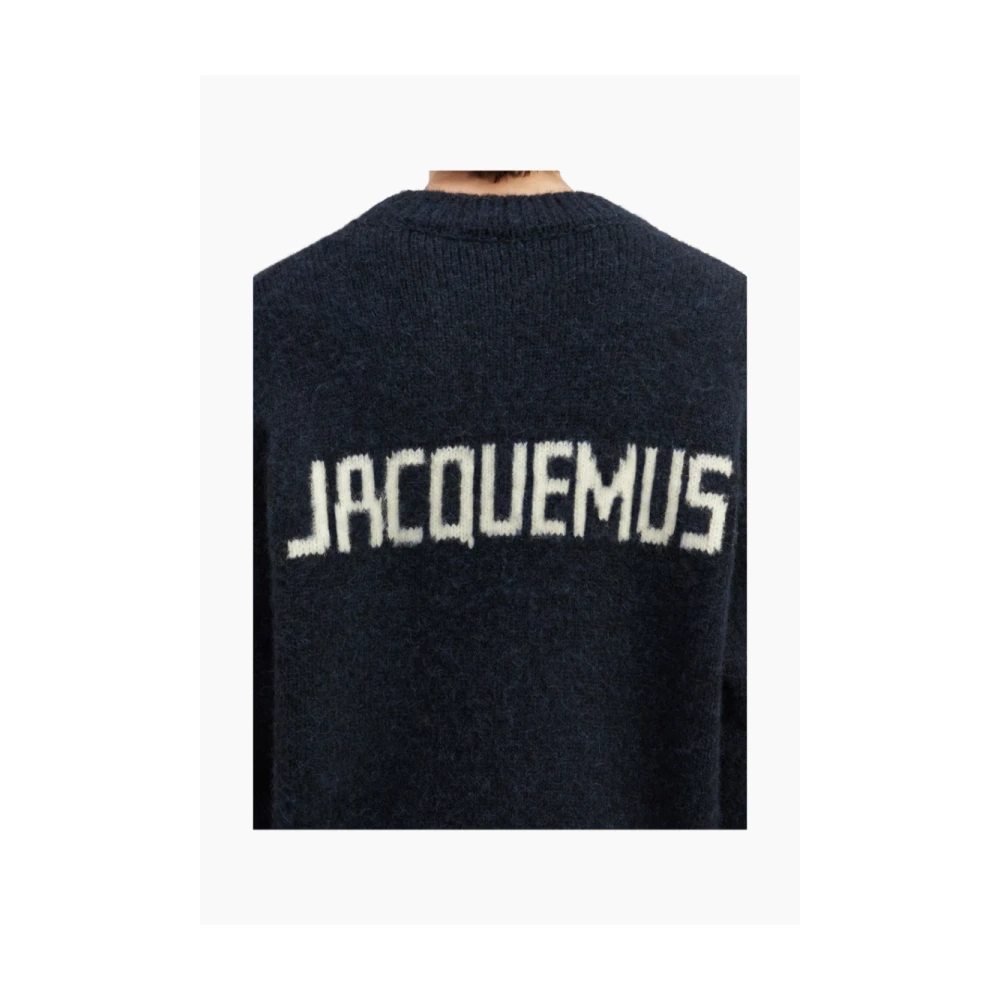 Jacquemus Alpaca Gebreide Trui Blue Heren