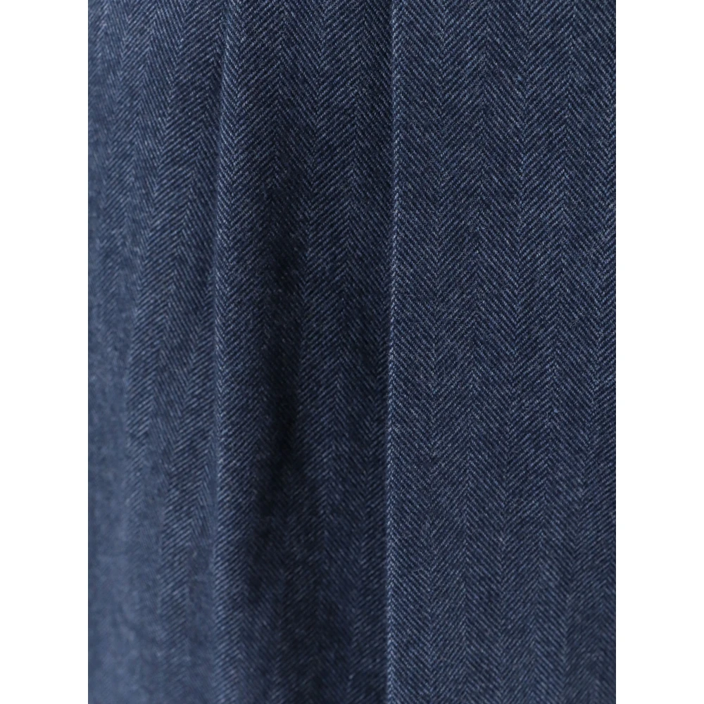 BRUNELLO CUCINELLI Katoenen broek met frontale plooien Blue Heren