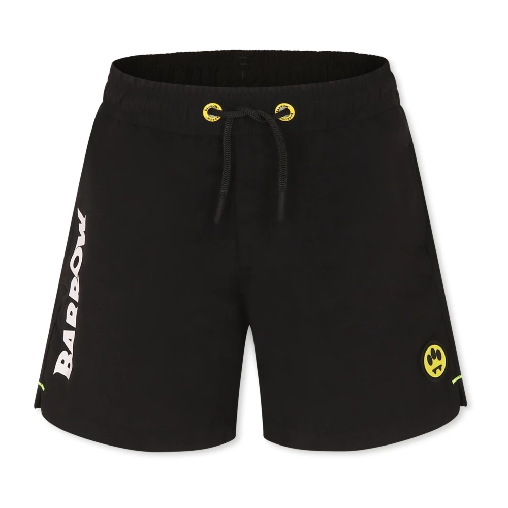 Barrow Black Swim Shorts With Logo Details - Male - Kids Swimming Trunks - 14 Y - Kids