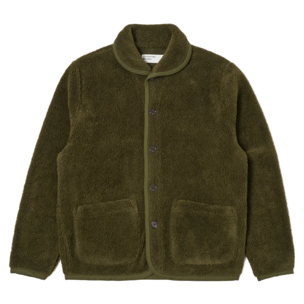 Universal Works Olijfgroene Fleecejas Green Heren