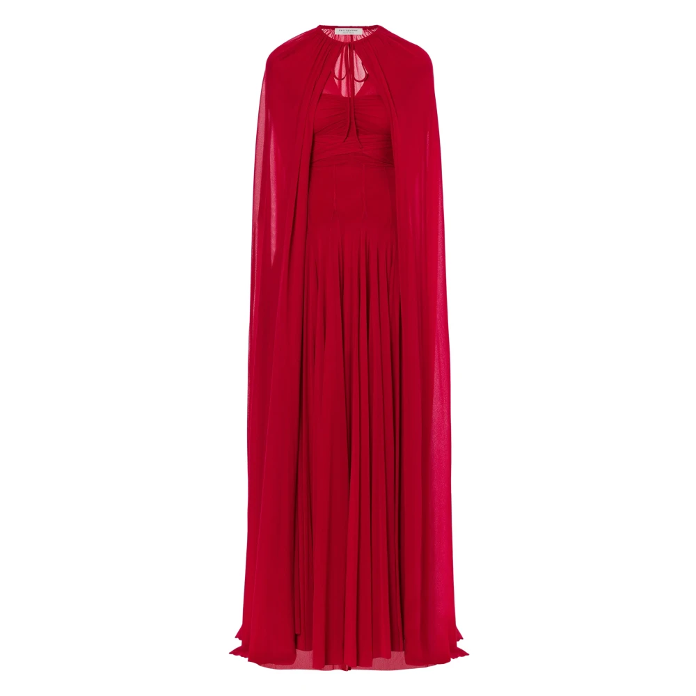Philosophy di Lorenzo Serafini Stretch Tule Jurk met Cape Red Dames