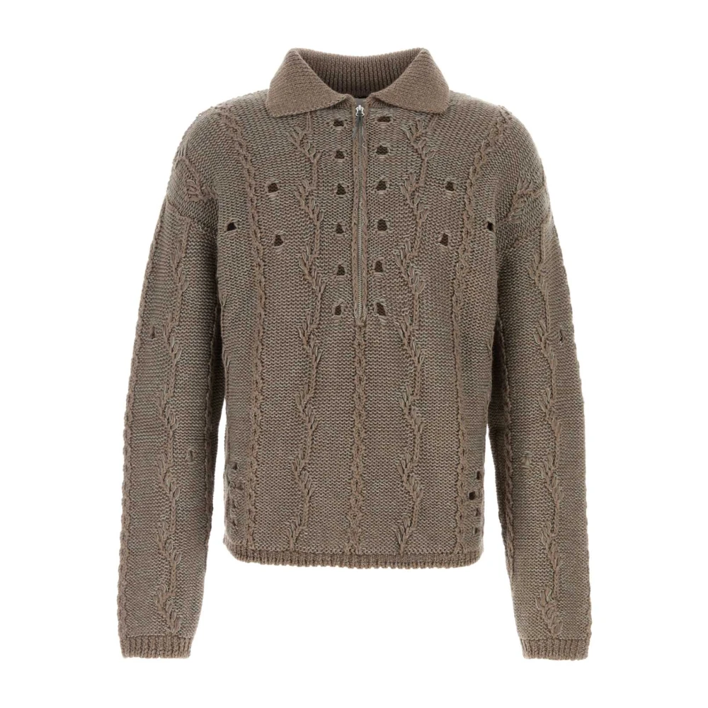 ROA Wolblend Poloshirt Brown Heren