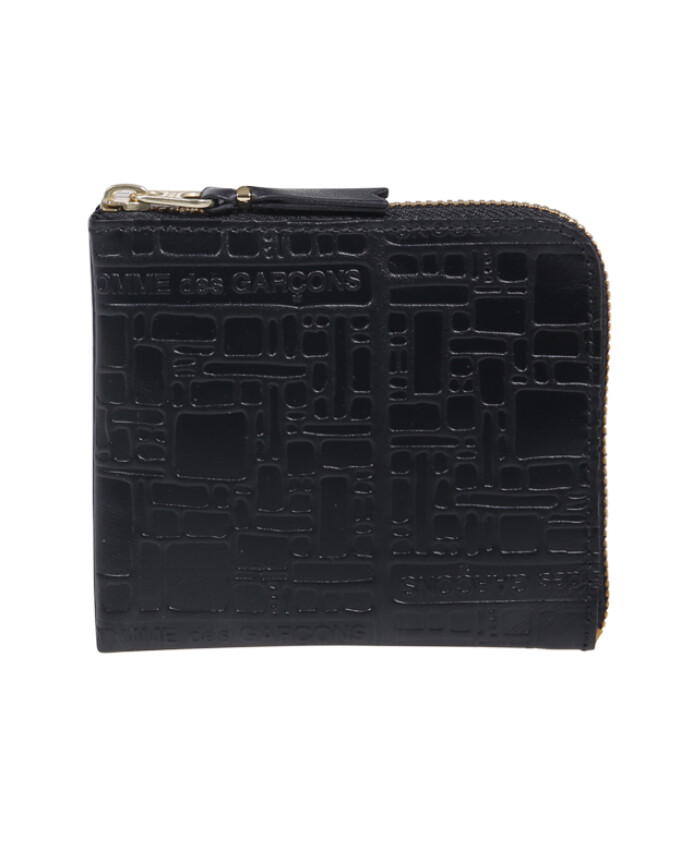 black-embossed-logo-zip-wallet