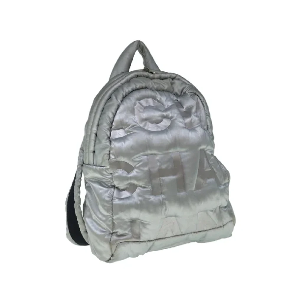 Chanel Vintage Pre-owned Leather backpacks Gray Dames