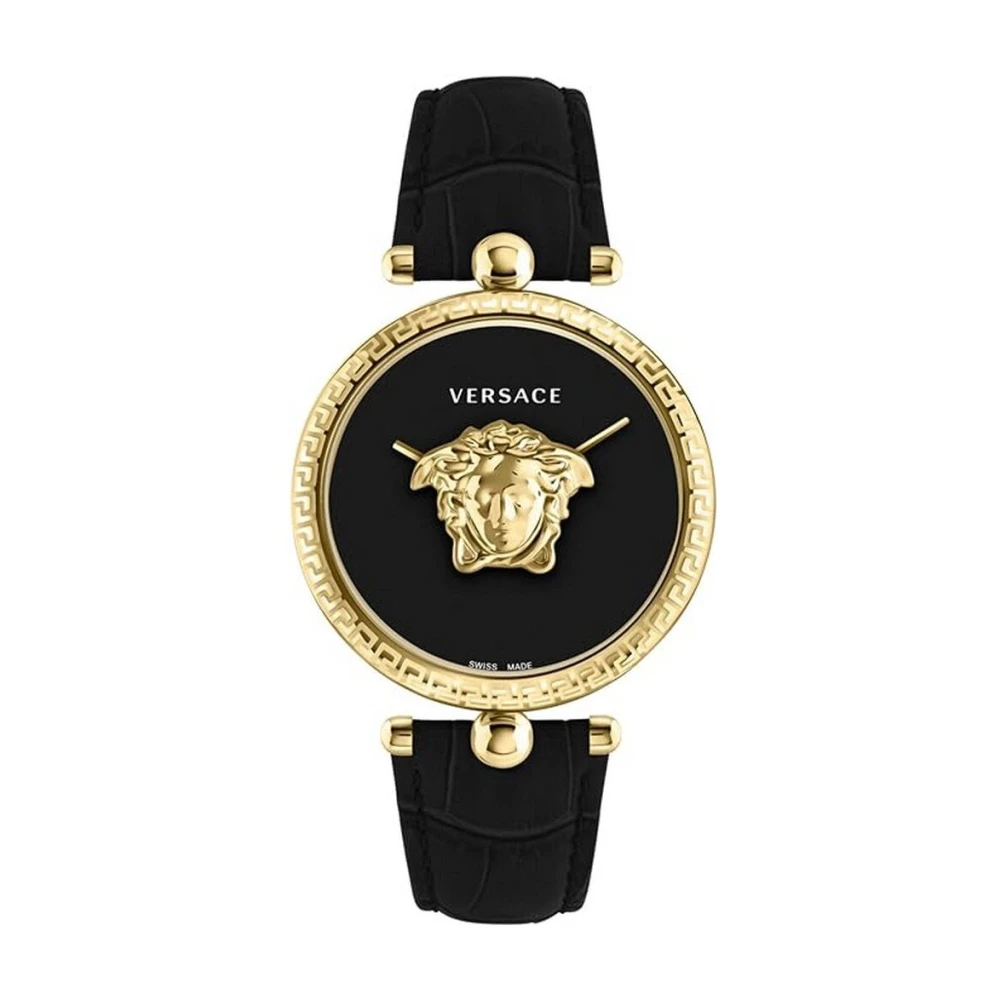 Versace Women's Yellow Watches, One Size, Black And Gold Palazzo Watch