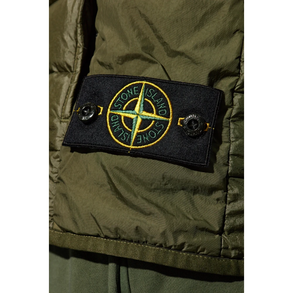 Stone Island Vest met een opstaande kraag Green Heren