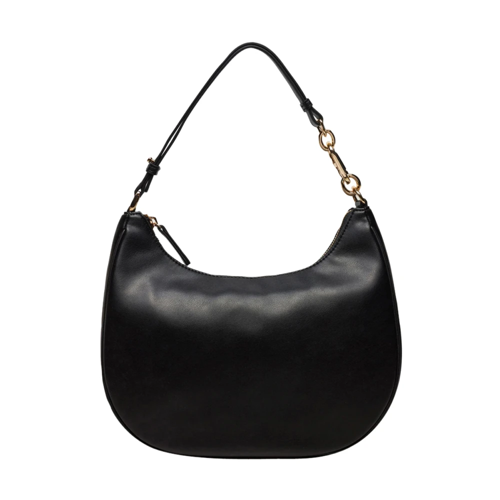 Twinset Zwarte Hobo Media Handtas met Gouden Metalen Details Black Dames
