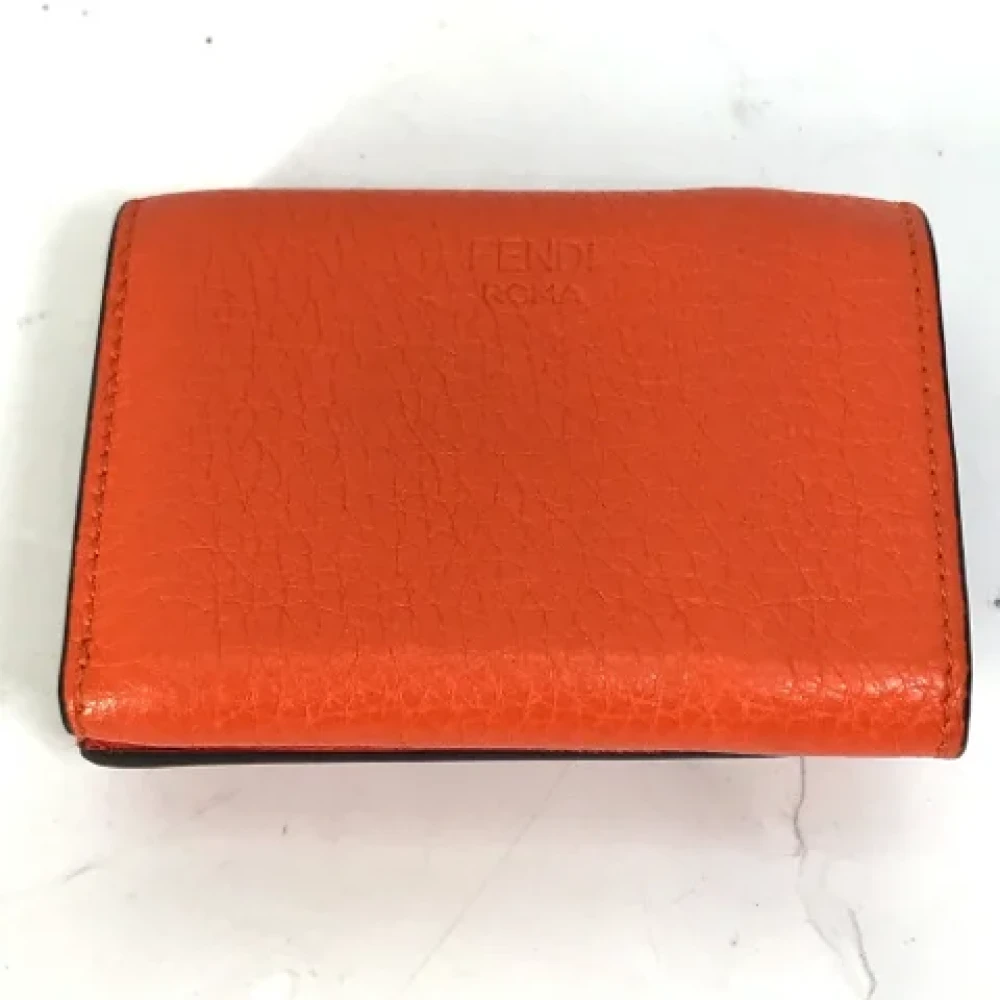 Fendi Vintage Pre-owned Leather wallets Orange Dames