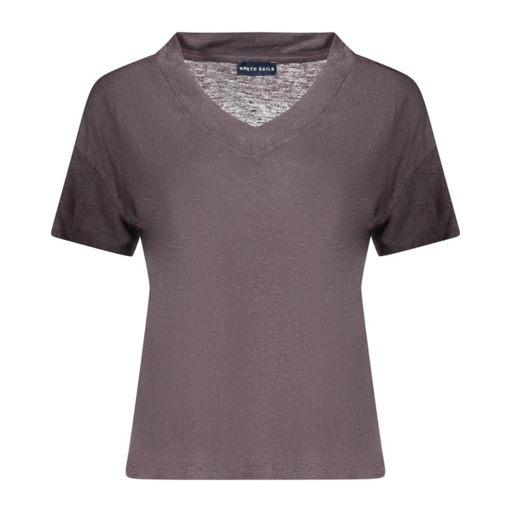 North Sails Gray T-Shirts, Female, M, Short-Sleeved V-Neck T-Shirt