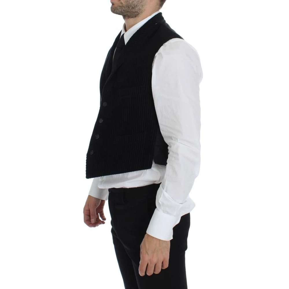 Dolce & Gabbana Zwarte Manchester Jurk Vest Black Heren