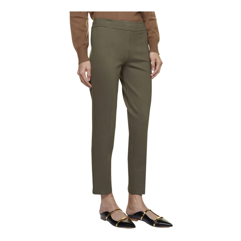 Blanca Vita Elastane Leggings met Elastische Taille Green Dames