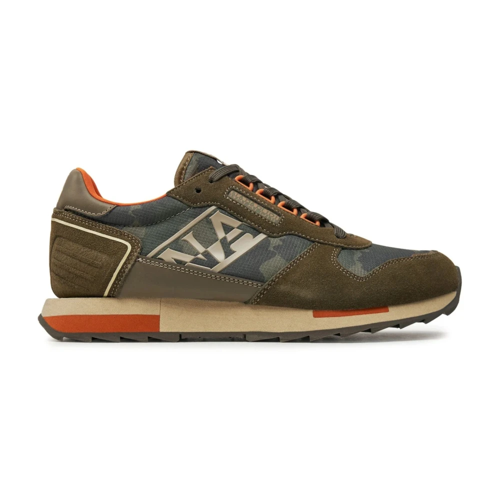 Napapijri Gestreepte Suède Hardloopschoenen Mannen Heren Schoenen Groen