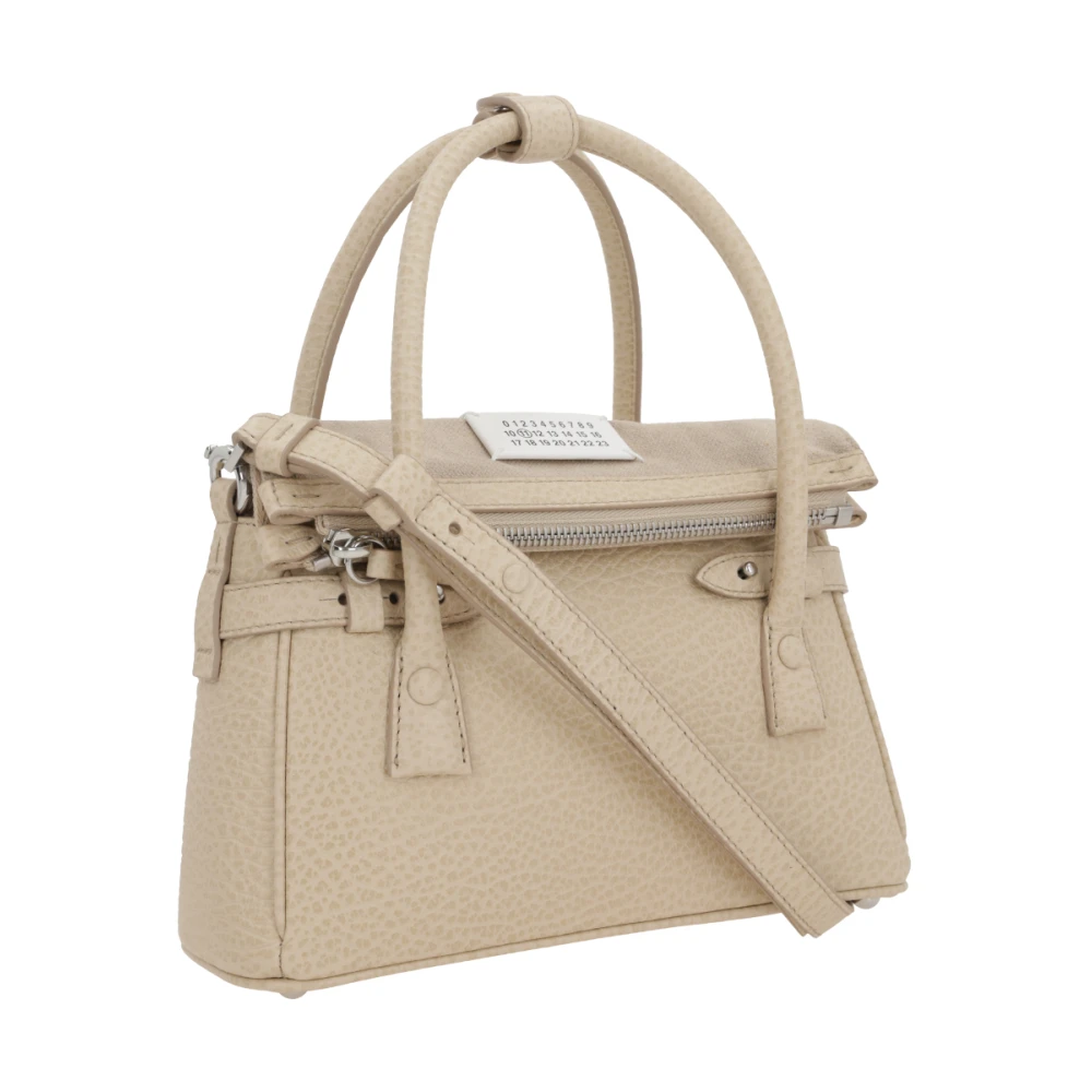 Maison Margiela Lichte Beige Gehamerde Leren Handtas Beige Dames