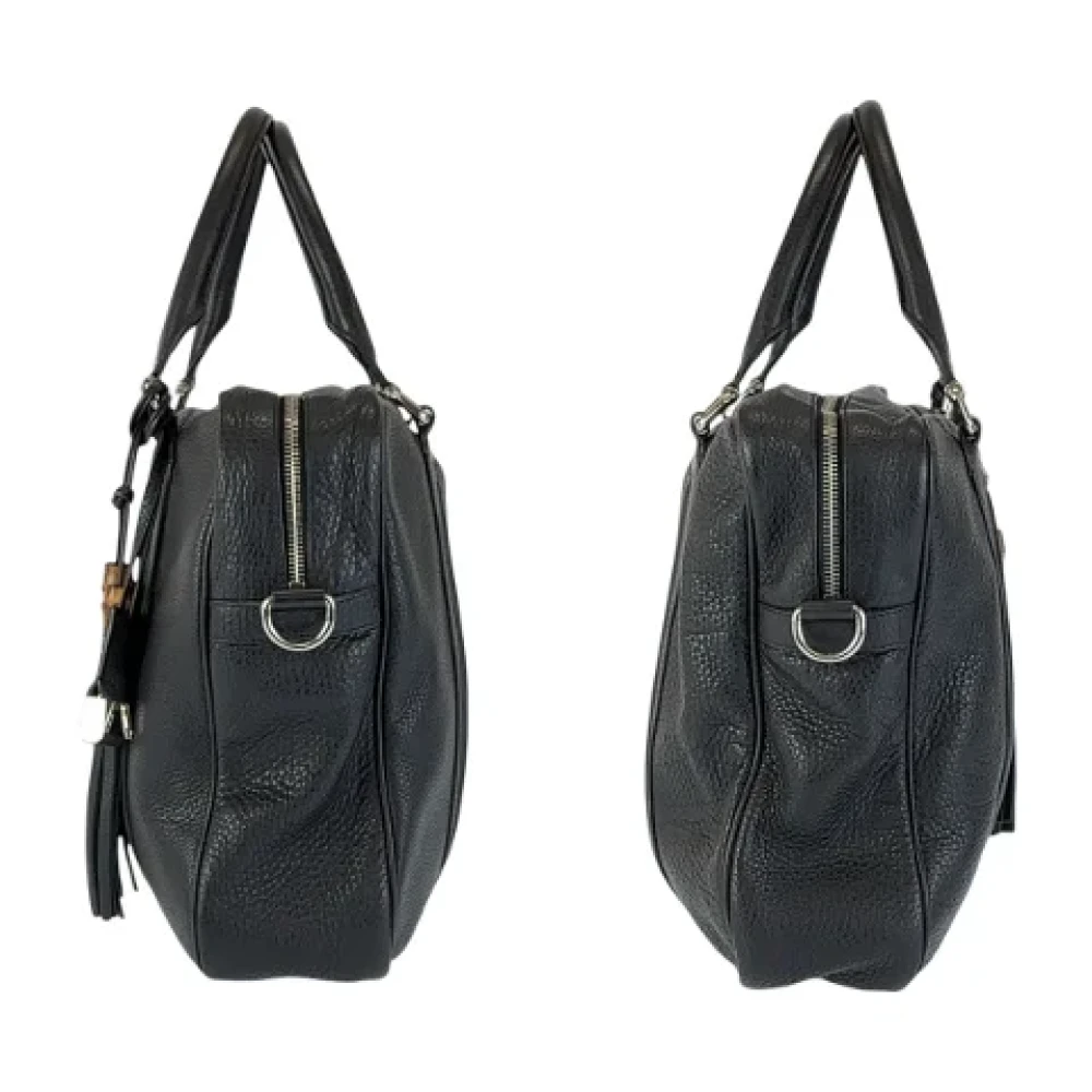 Gucci Vintage Pre-owned Leather briefcases Black Dames