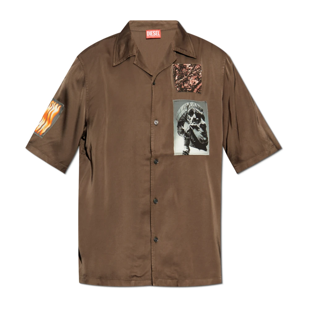 Diesel Uomo Marrone Short Sleeve Shirt