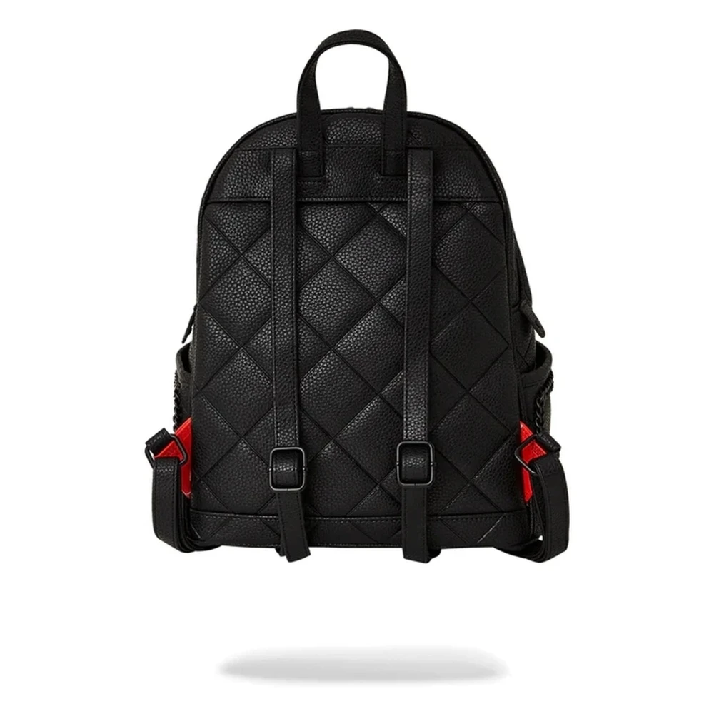 Sprayground Zwarte Gewatteerde Rugzak met Stikdetail Black Heren