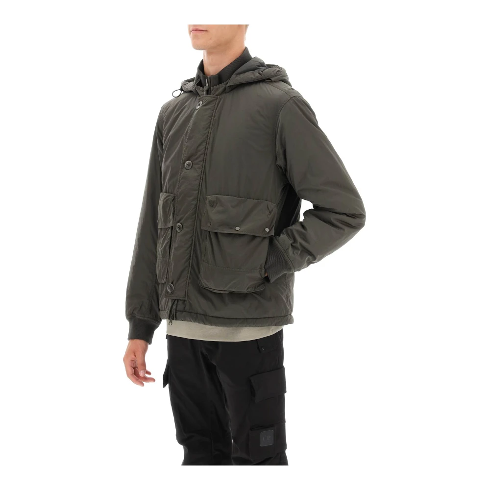 C.P. Company Glanzende Chrome-R Blouson Jas met Goggle Capuchon Green Heren