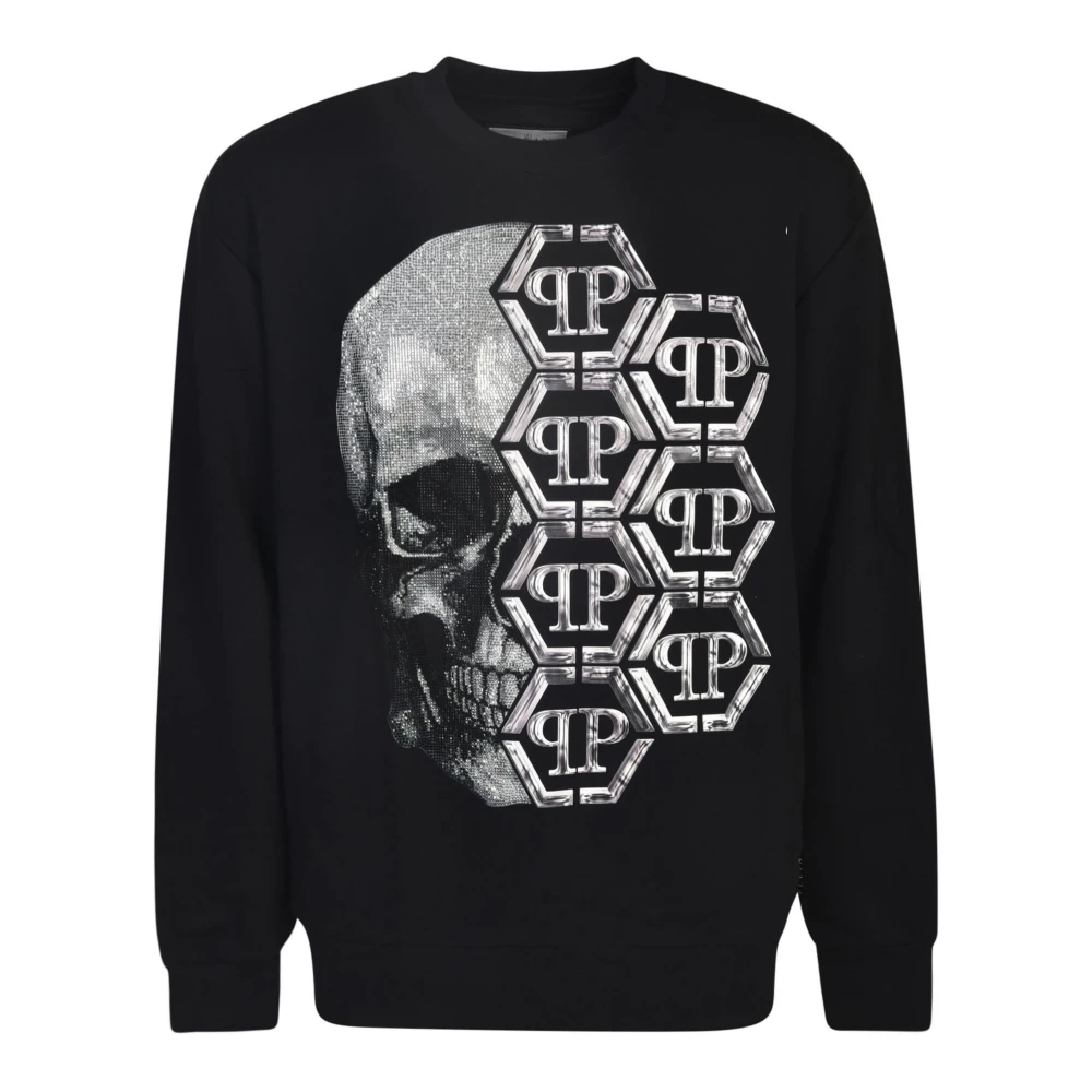 Philipp Plein Zwarte Sweaters voor Heren Black Heren