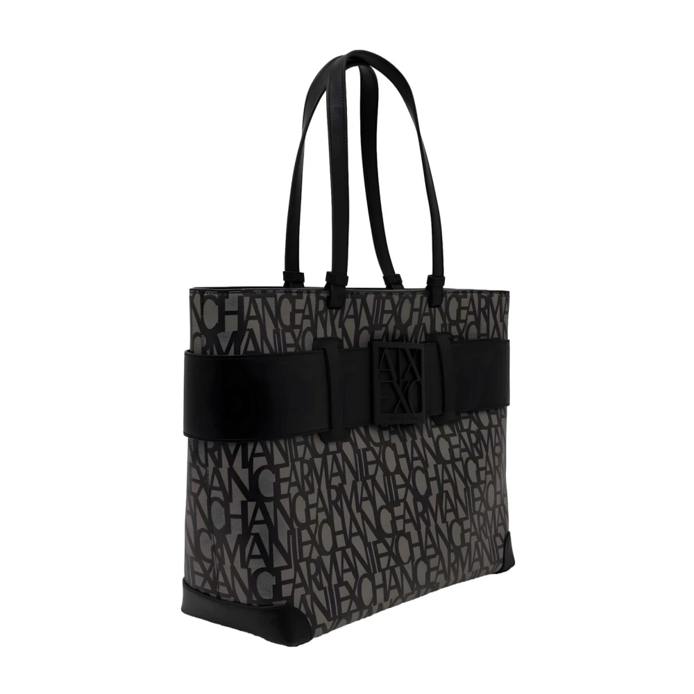 Armani Exchange Vrouw Zwart Tassen Dames, One Size, Logo Tote Bag