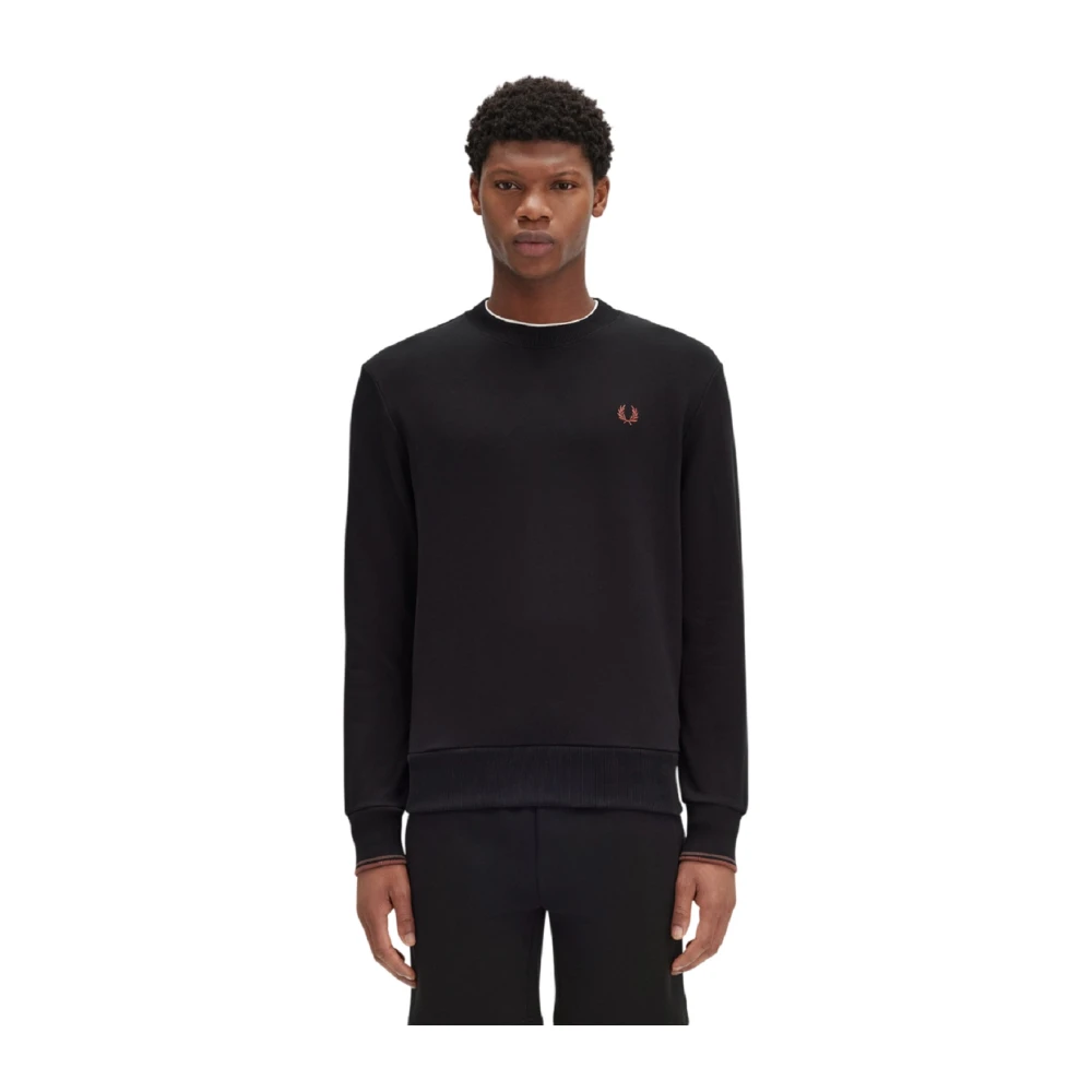 Fred Perry Zwarte Sweatshirt Klassieke Stijl Black Heren