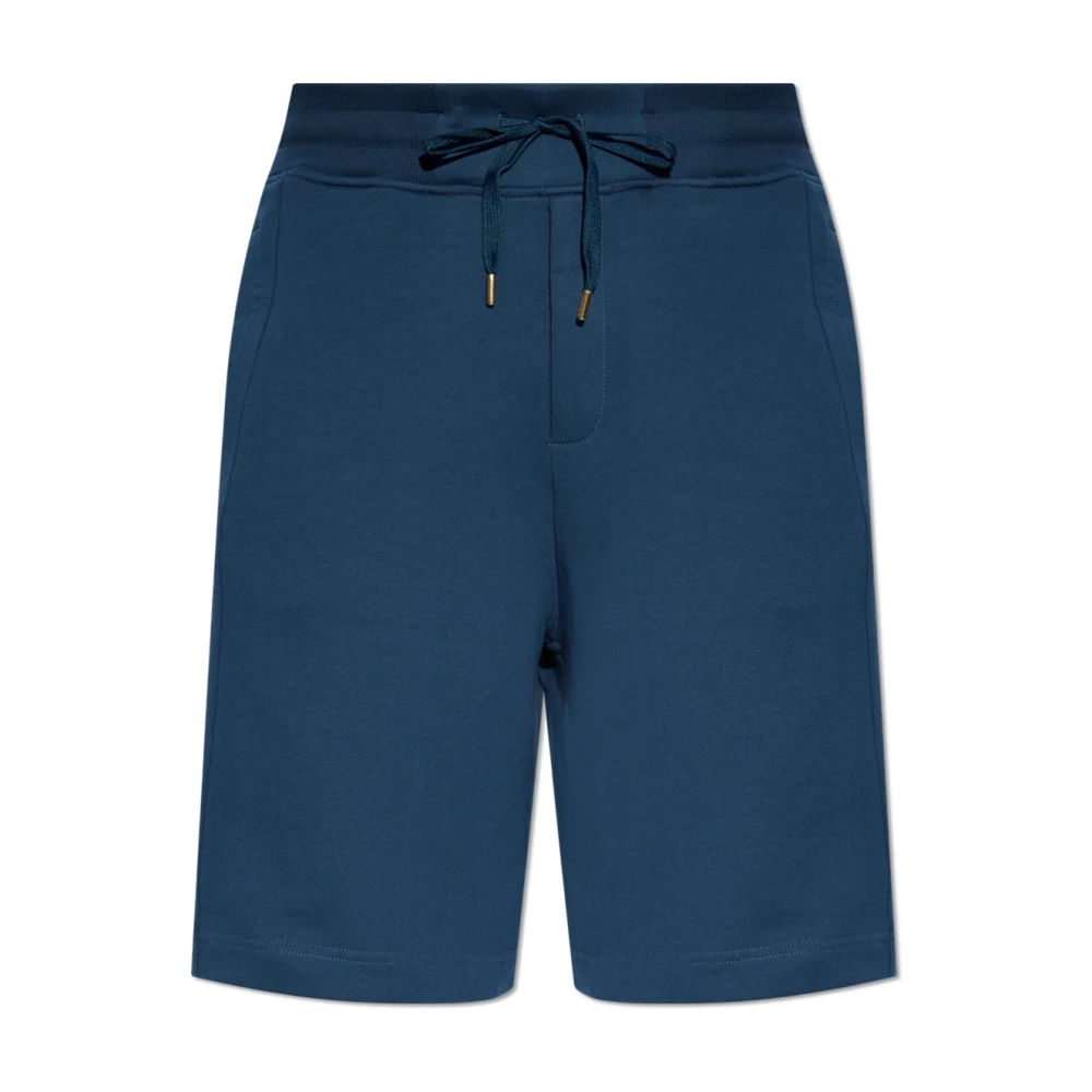 Versace Jeans Couture Shorts met bedrukt logo Blue Heren