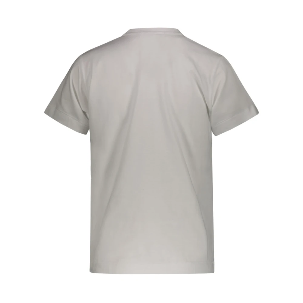 Comme des Garçons Zwarte geborduurde katoenen T-shirt White Dames