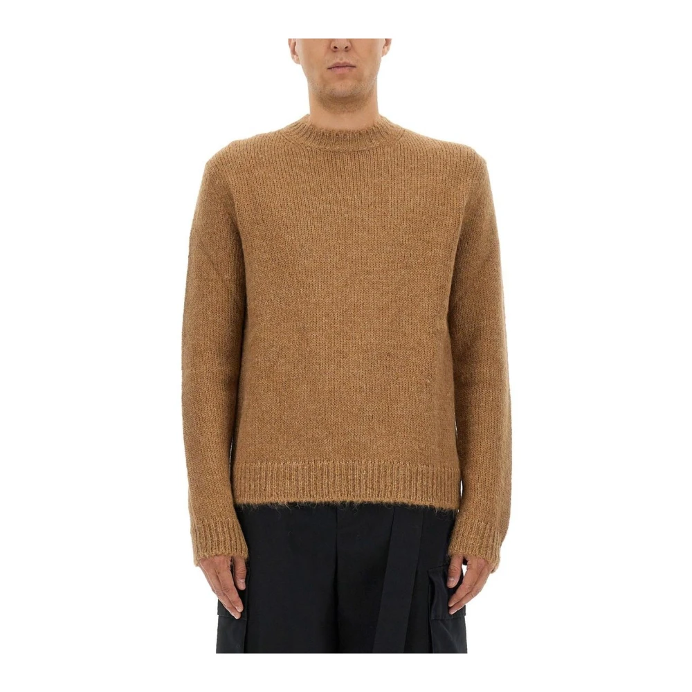 Jil Sander Mannelijk Beige Truien & Vesten Heren, L, Trui Met Ronde Hals