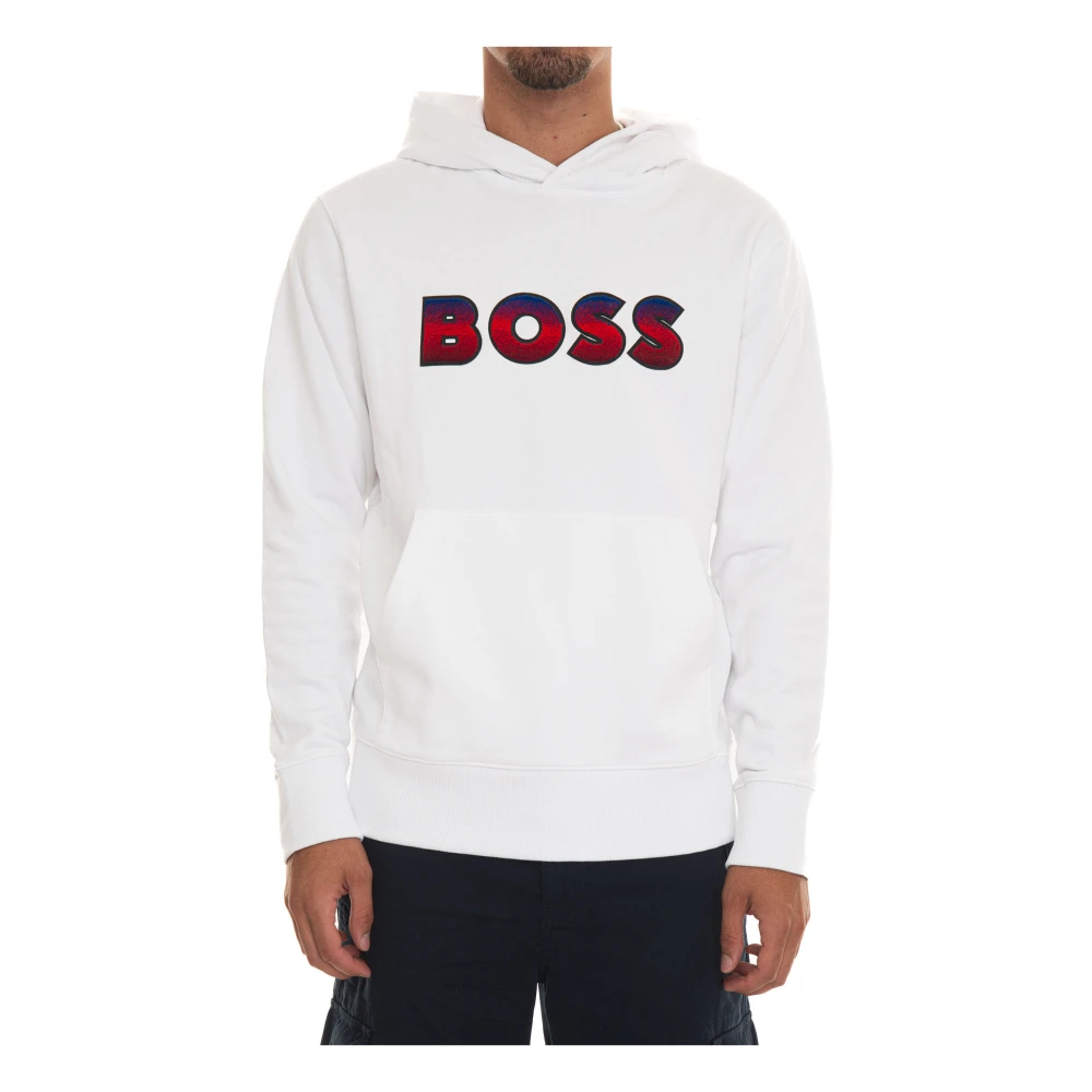 Boss Maxi Logo Hoodie White Heren