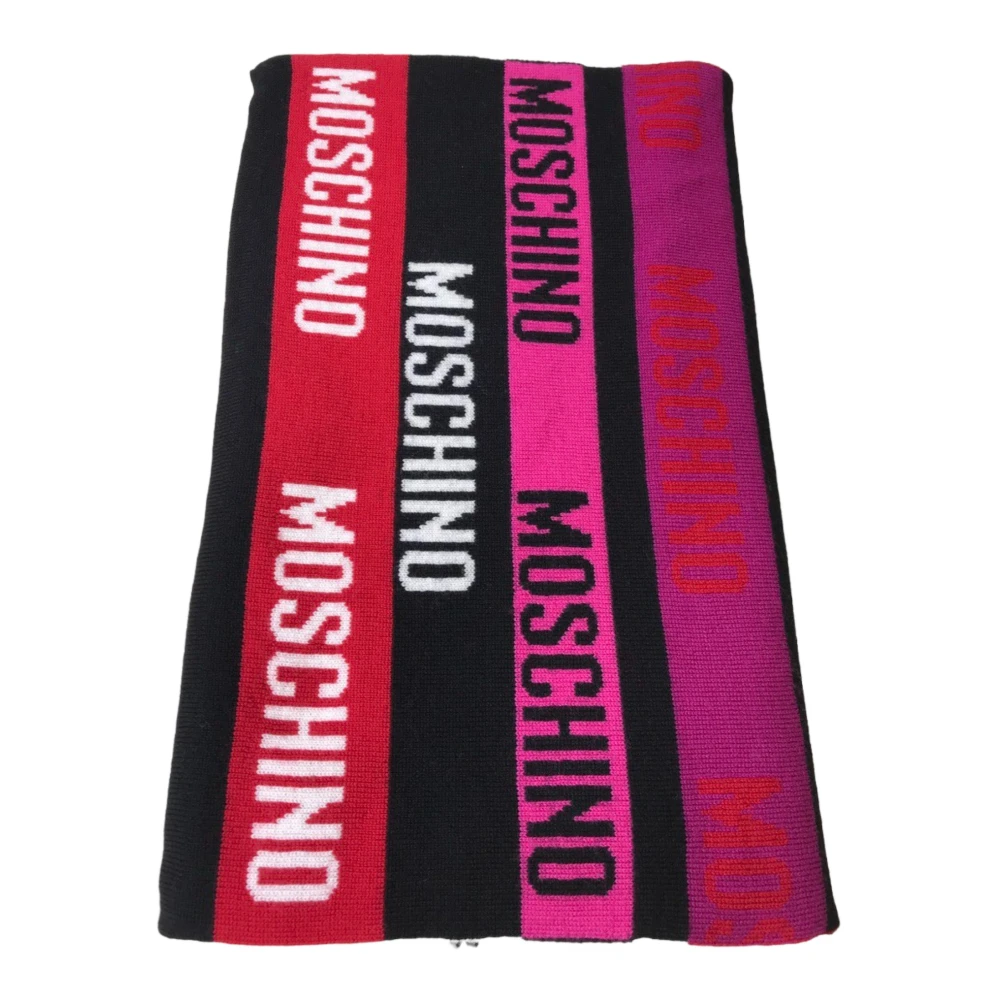 Moschino Multicolor Logo Wollen Sjaal Multicolor Dames