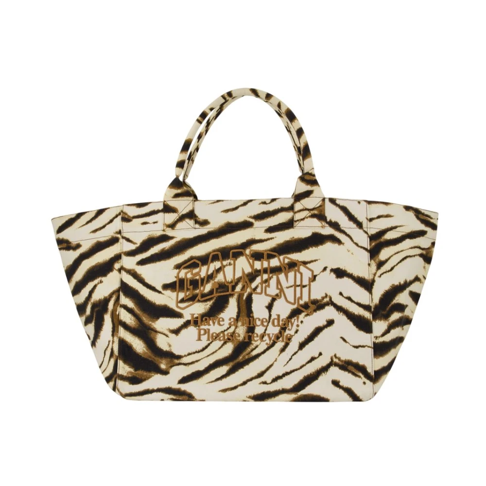 Ganni Tote Xxl - Female - Shopping Bags - Beige - One Size - Bags
