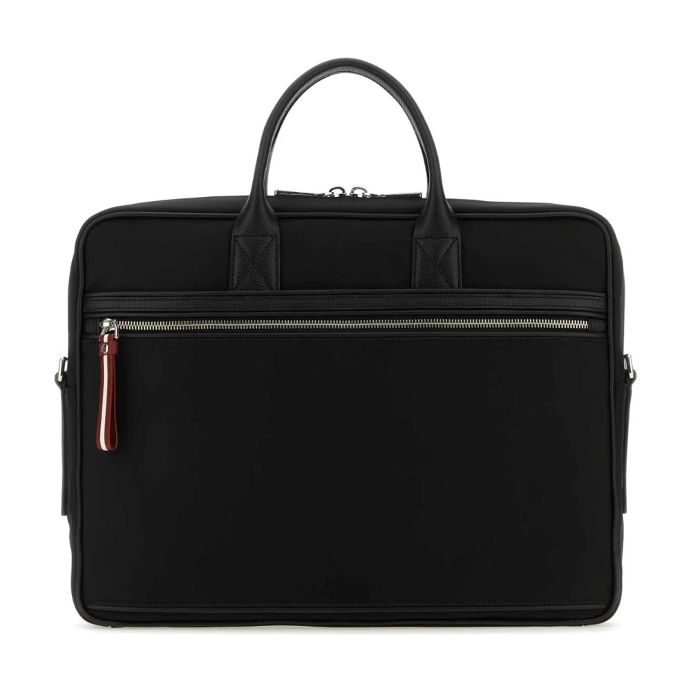 Bally Nylon Aktetas met Handvat en Riem Black Heren