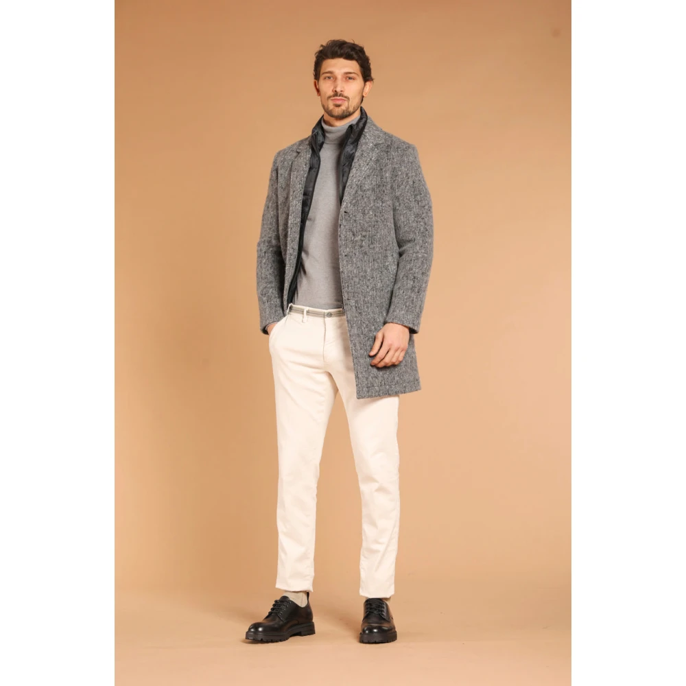 Mason's Slim Fit Satijn Pluche Chino Broek White Heren