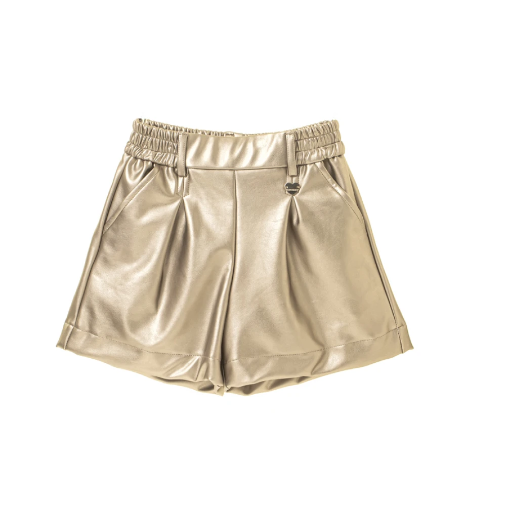 Monnalisa Veganläder Flickor Shorts Yellow, Flicka