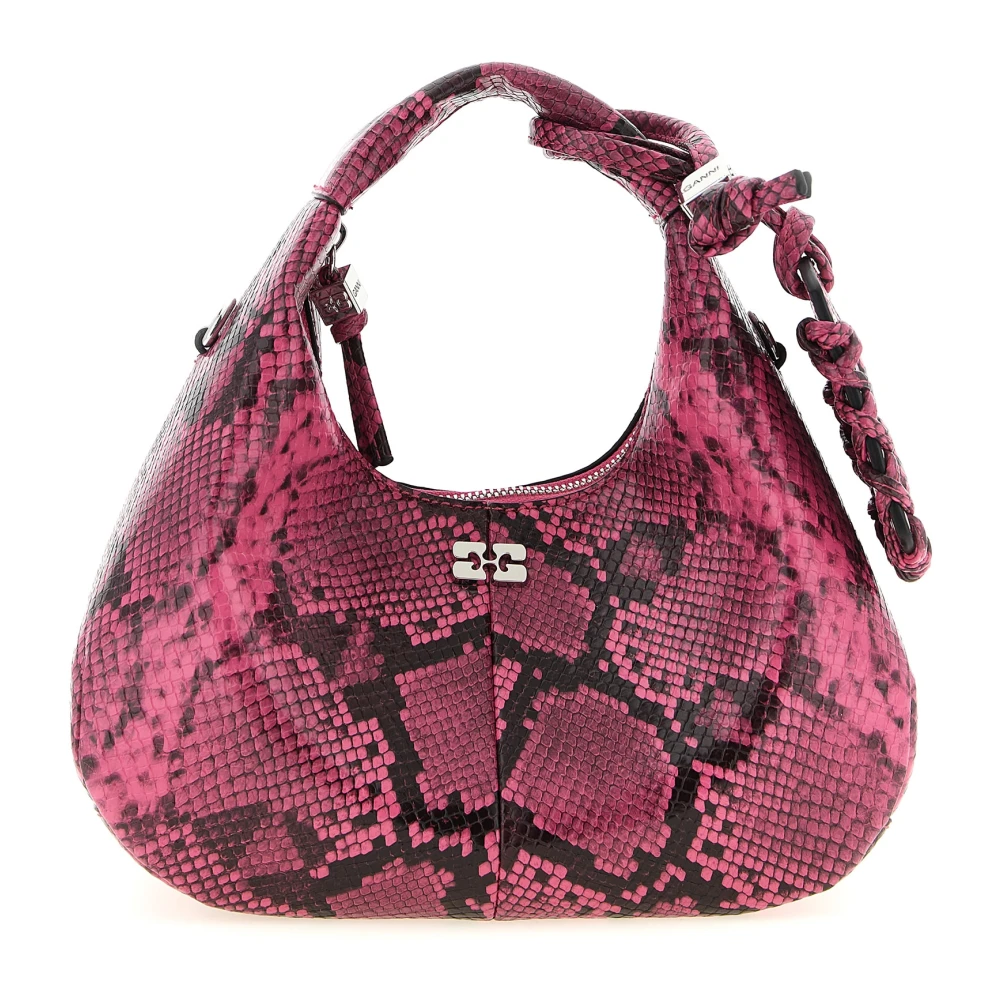Ganni Women's Pink Mini Hobo Handbag - Shoulder Bags - One Size - Bags