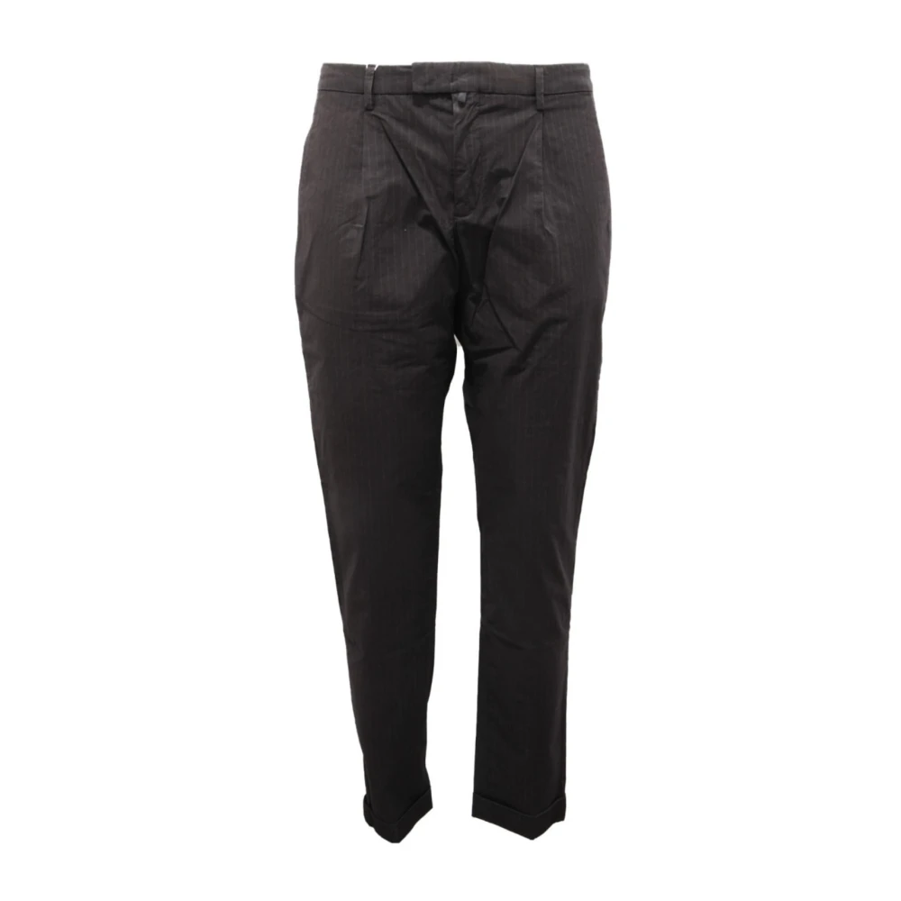 Briglia Black Suit Trousers, Male, 2XL, Pinstripes Slim Trousers Made In Italy