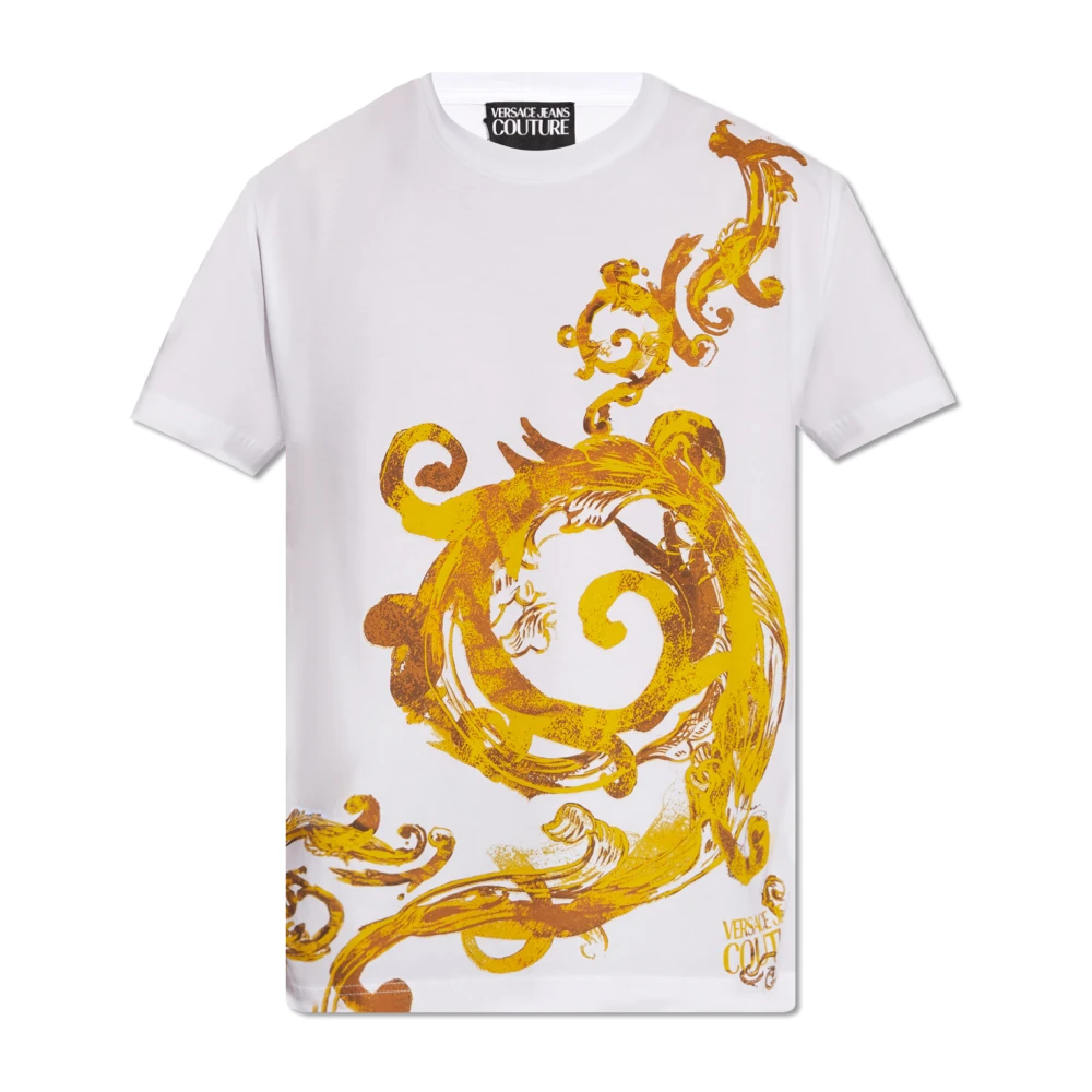 Versace Jeans Couture Barok Panel T-Shirt White Heren