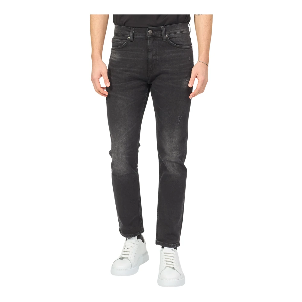 Hugo Boss Zwarte Slim Fit Straight Leg Jeans Black Heren