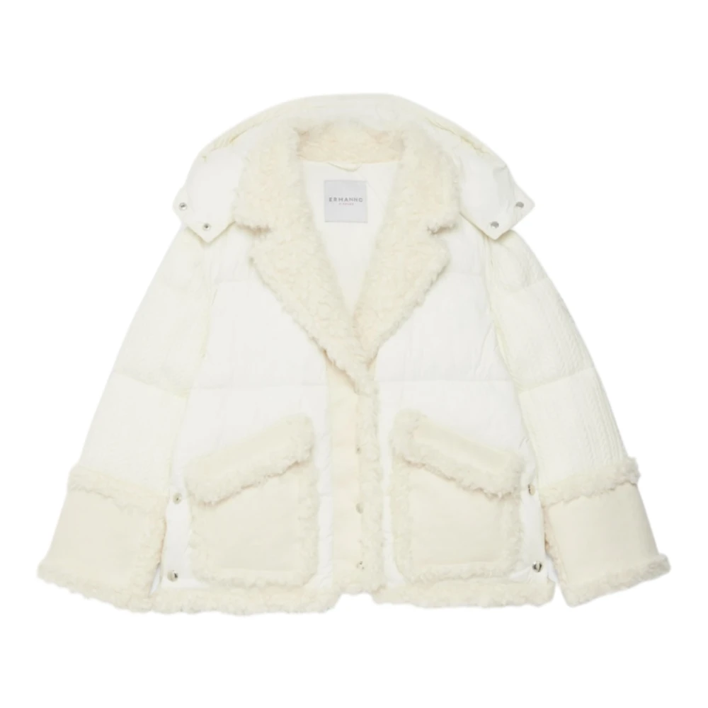 Ermanno Scervino Nylon Superlichte Jas met Shearling White Dames