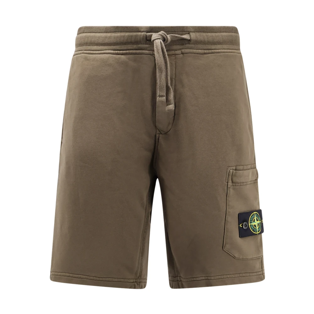 Stone Island Katoenen Bermuda Shorts met Koord Green Heren