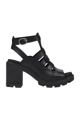 Svarta läder spänne sandaler