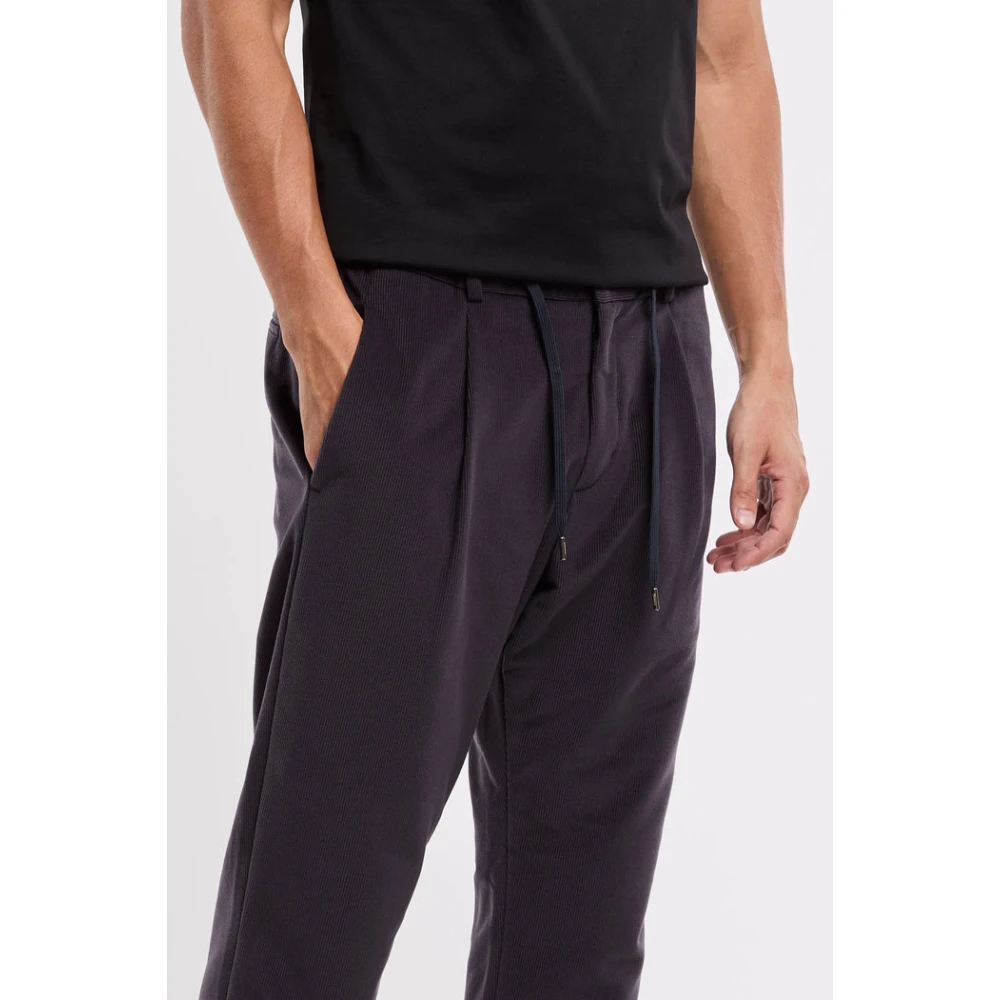 Herno Linen Velvet Broek Blue Heren