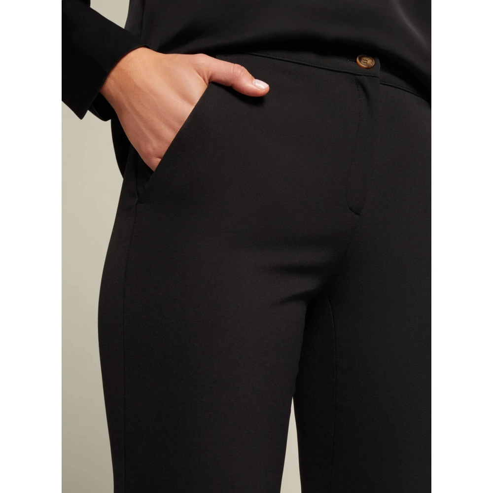 Elena Mirò Broek met uitlopende pijpen van gerecycled materiaal Black Dames