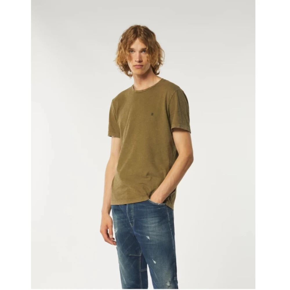 Dondup Casual Katoenen T-shirt in Diverse Kleuren Green Heren