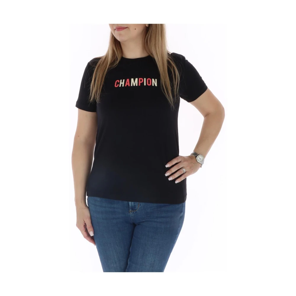 Champion Zwart Katoen Ronde Hals T-shirt Black Dames