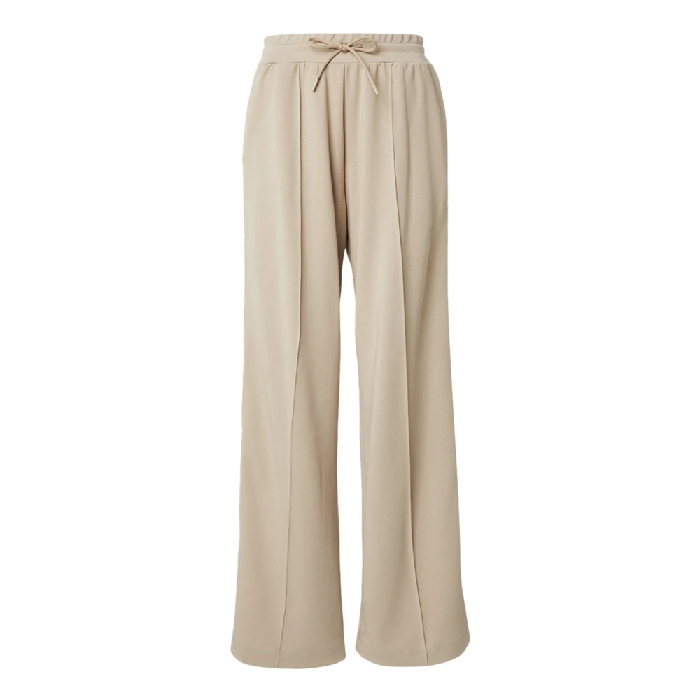 Emporio Armani Ea7 Damen Beige Wide Trousers