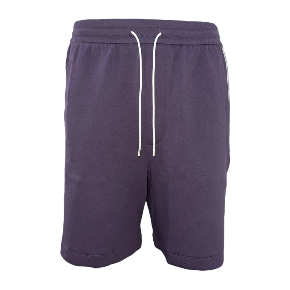 Emporio Armani Regular Fit Paarse Logo Shorts Purple Heren