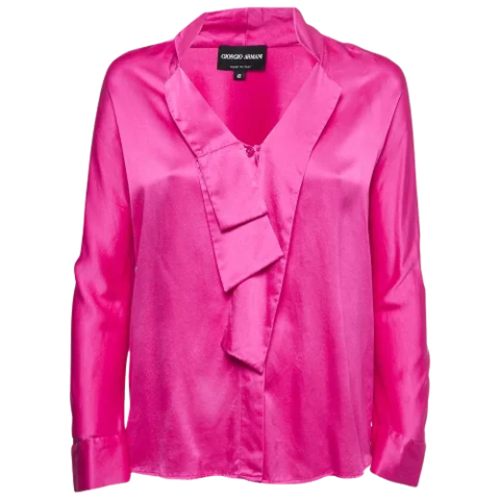 Armani Pre-owned Silk tops Pink Dames